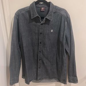 Blakely Clothing Co. Vintage Slim Fit Washed Black Denim Shirt Size Large